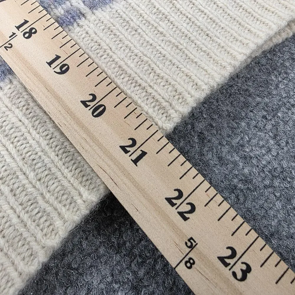 Vintage LL Bean Sweater Womens Small Blue Check Wool Button Cardigan Knit USA - Picture 7 of 13